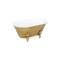 Contemporary Home Living Claw-Foot Tub with Fleur de Lis Decoration - 12" - Gold and White